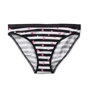 Victoria’s Secret cotton bikini panty with pink hearts